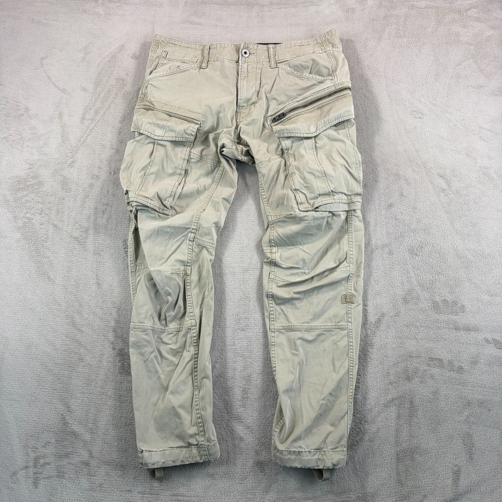 G Star Raw Rovic Zip 3D Straight Tapered Cargo Military Pants in Beige Men 34x30
